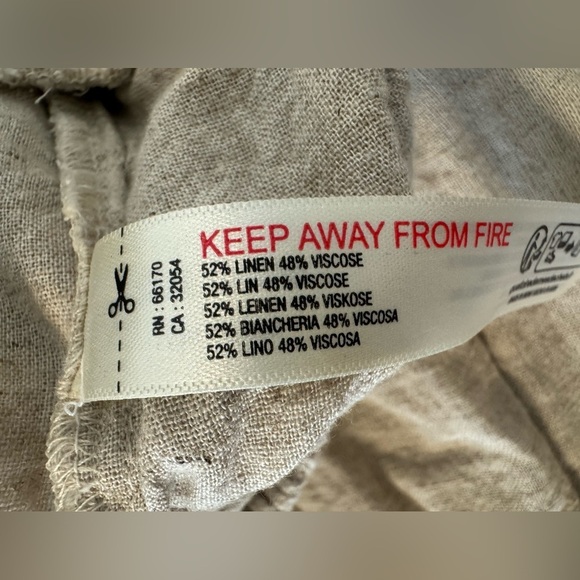 Anthropologie Wide Leg Pull On Pant Linen Viscose Relaxed Lagenlook Boho Medium - Picture 8 of 10